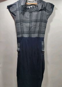 LADY STARK Plaid Cowl Neck Dress