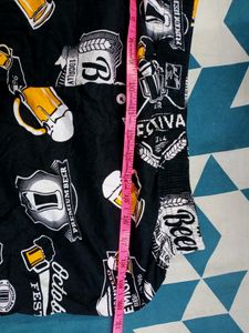 Beer Print Cotton Shorts