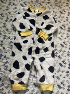 Cow Print Fleece Pajamas