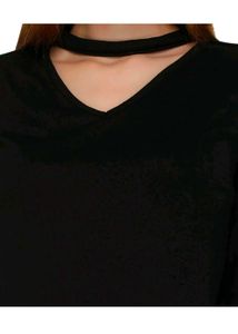 y2k black neck band top