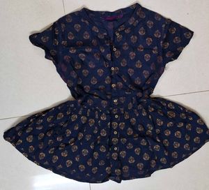 Stylish Blue Printed Dress