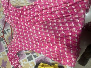 Pink Printed Kurta