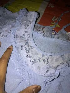 Ruffle Net Sleeves H&amp;M Top