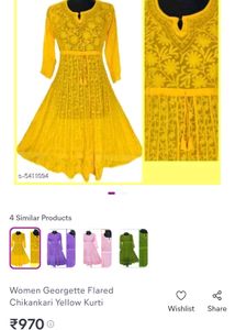 Chikankari Anarkali Kurti