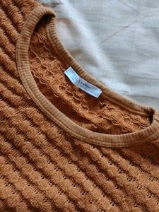 Orange Ribbed Tee &amp; Black Pants