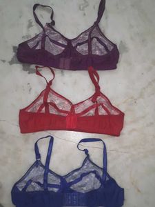 Floral Print Bras - Set of 3