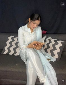 white Embroidered Salwar Suit