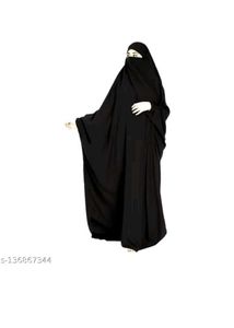 Elegant Black Niqab Abaya