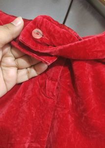 Red Velvet Trouser Pant For 34 Waist