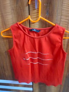 Red Trendy Crop Top