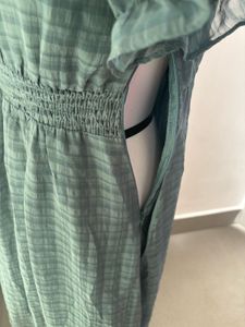 Green Checkered Midi Dress
