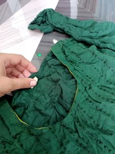 Green Sequin Work Kurti