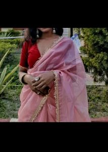 New Nylon Silk Saree With Velvel Blouse Piecs