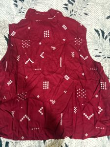 Maroon Printed Top