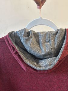 Maroon Short Sleeve Hoodie