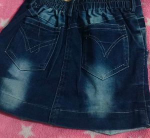 Denim Skirt Set with Jacket