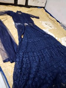 gorgeous Net navy blue lehenga set with jacket n D