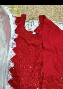 embroidery red kurti