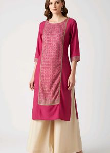 Pink Embroidered Kurta