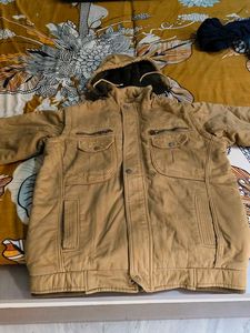 Tan Hooded Winter Jacket