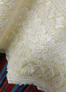 Chikankari Lime Yellow Kurti For Women