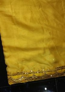 Yellow Saree with Embellished Border