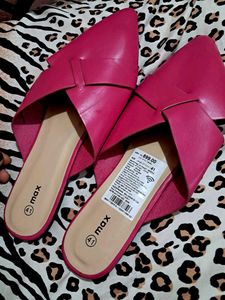 Pink Leather Flat Sandal