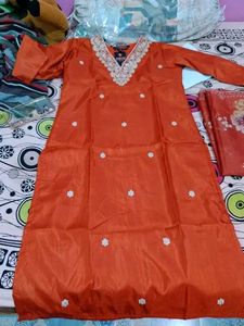 Elegant Orange Kurta Set