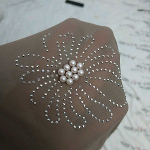Elegant Floral Dupatta With Beadwork Embroidery