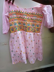 Embroidered Pink Top