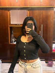 Black Long Sleeve Butterfly Top