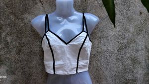 I. SEXY OFF WHITE CORSET TOP