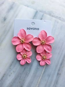 Savana Pink Flower Earrings
