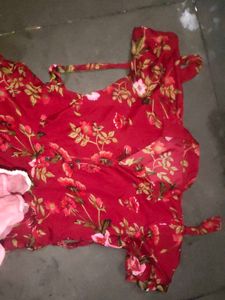 Red Floral Print Dress