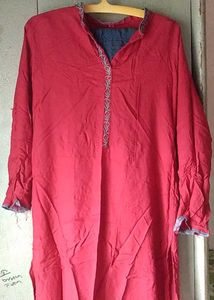 Elegant Red Kurta With A Palazzo Set