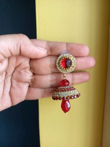 Stone Anti Tarnish Jhumkas