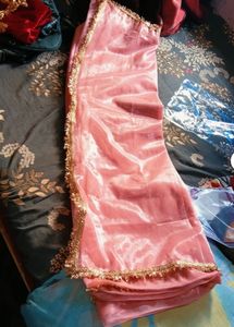 Peach Saree with Unstiched Blause