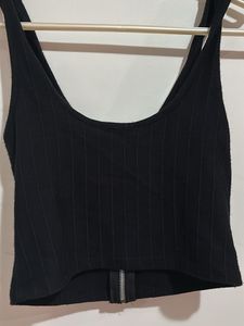 Black Zip Up Crop Top