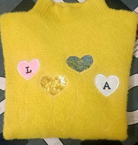 Yellow Heart Sweater