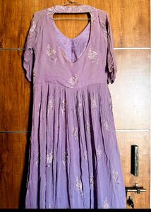 Embroidered Purple Anarkali Dress