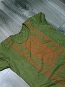 Green Printed Kurta