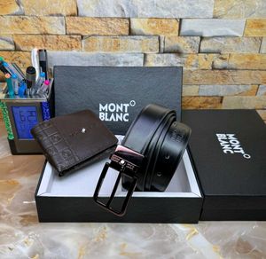 Mont Blanc Wallet Belt Set First Copy