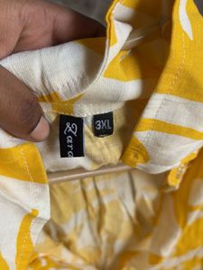 Yellow Patterned Long Sleeve Shirt