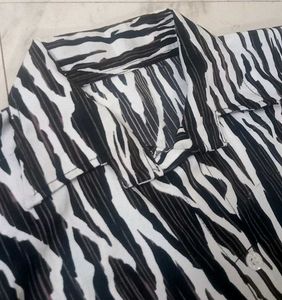 Zebra Print Shirt Dress