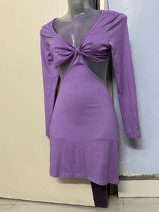 SHEIN Branded Purple Cutout Mini Dress