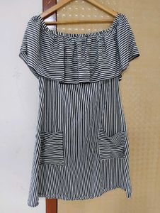 Striped Off-the-Shoulder Dress