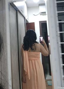 Elegant Peach Ethnic Gown