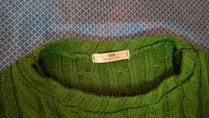 Green Cable Knit Sweater
