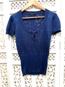 Blue Knit Top C