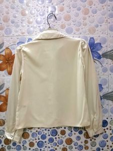 Elegant White Satin Shirt